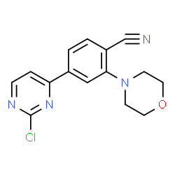 ChemSpider 2D Image | 4-(2-chloropyrimidin-4-yl)-2-morpholinobenzonitrile | C15H13ClN4O
