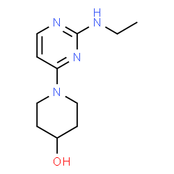 ChemSpider 2D Image | 1-(2-(ethylamino)pyrimidin-4-yl)piperidin-4-ol | C11H18N4O