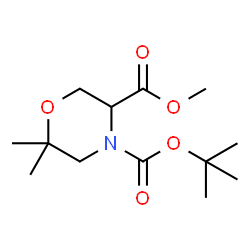 ChemSpider 2D Image | 4-tert-Butyl 3-methyl 6,6-dimethylmorpholine-3,4-dicarboxylate | C13H23NO5