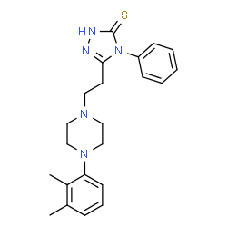 ChemSpider 2D Image | 5-{2-[4-(2,3-Dimethylphenyl)-1-piperazinyl]ethyl}-4-phenyl-2,4-dihydro-3H-1,2,4-triazole-3-thione | C22H27N5S