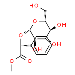 ChemSpider 2D Image | Methyl (2R)-(beta-D-glucopyranosyloxy)(phenyl)acetate | C15H20O8