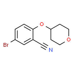 ChemSpider 2D Image | 5-Bromo-2-(tetrahydro-2H-pyran-4-yloxy)benzonitrile | C12H12BrNO2