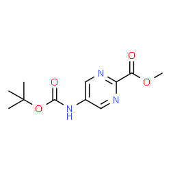 ChemSpider 2D Image | methyl 5-{[(tert-butoxy)carbonyl]amino}pyrimidine-2-carboxylate | C11H15N3O4