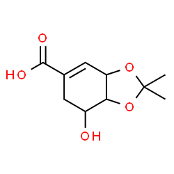 ChemSpider 2D Image | 7-Hydroxy-2,2-dimethyl-3a,6,7,7a-tetrahydro-1,3-benzodioxole-5-carboxylic acid | C10H14O5