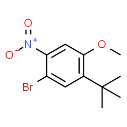 ChemSpider 2D Image | 1-Bromo-5-(tert-butyl)-4-methoxy-2-nitrobenzene | C11H14BrNO3