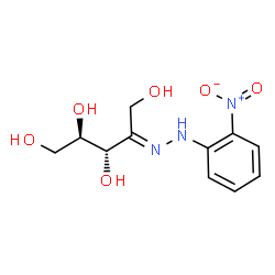 ChemSpider 2D Image | (2R,3S,4E)-4-[(2-Nitrophenyl)hydrazono]-1,2,3,5-pentanetetrol | C11H15N3O6