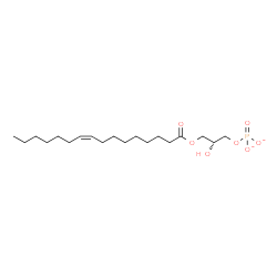 ChemSpider 2D Image | (2R)-3-[(9Z)-9-Hexadecenoyloxy]-2-hydroxypropyl phosphate | C19H35O7P