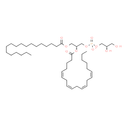 ChemSpider 2D Image | (2S)-2,3-Dihydroxypropyl (2R)-2-[(5Z,8Z,11Z,14Z)-5,8,11,14-icosatetraenoyloxy]-3-(stearoyloxy)propyl phosphate | C44H78O10P