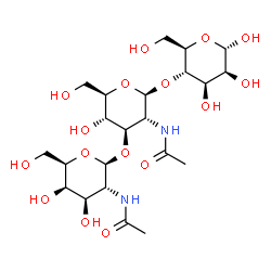 ChemSpider 2D Image | N-acetyl-beta-D-galactosaminyl-(1->3)-N-acetyl-beta-D-glucosaminyl-(1->4)-alpha-D-mannose | C22H38N2O16