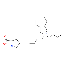 ChemSpider 2D Image | N,N,N-Tributyl-1-butanaminium (2S)-2-pyrrolidinecarboxylate | C21H44N2O2