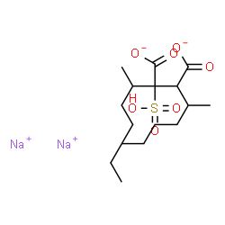 ChemSpider 2D Image | Disodium 2,3-di(2-hexanyl)-2-sulfosuccinate | C16H28Na2O7S