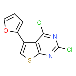 ChemSpider 2D Image | 2,4-Dichloro-5-(2-furyl)thieno[2,3-d]pyrimidine | C10H4Cl2N2OS