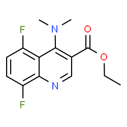ChemSpider 2D Image | Ethyl 4-(dimethylamino)-5,8-difluoro-3-quinolinecarboxylate | C14H14F2N2O2