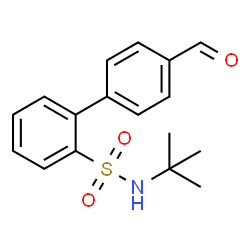 ChemSpider 2D Image | 4'-Formyl-N-(2-methyl-2-propanyl)-2-biphenylsulfonamide | C17H19NO3S