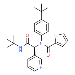 ChemSpider 2D Image | N-[(1S)-2-(tert-butylamino)-2-oxo-1-(3-pyridinyl)ethyl]-N-(4-tert-butylphenyl)-2-furancarboxamide | C26H31N3O3