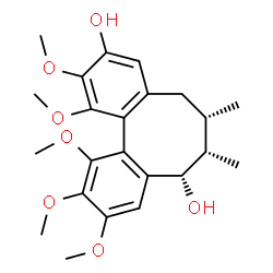 ChemSpider 2D Image | (6S,7S,8S)-1,2,10,11,12-Pentamethoxy-6,7-dimethyl-5,6,7,8-tetrahydrodibenzo[a,c][8]annulene-3,8-diol | C23H30O7