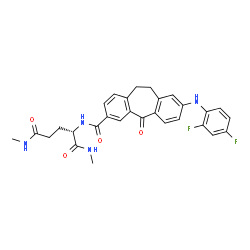 ChemSpider 2D Image | N~2~-({8-[(2,4-Difluorophenyl)amino]-5-oxo-10,11-dihydro-5H-dibenzo[a,d][7]annulen-3-yl}carbonyl)-N~1~,N~5~-dimethyl-L-glutamamide | C29H28F2N4O4