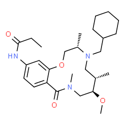 ChemSpider 2D Image | N-[(5R,6S,9S)-8-(cyclohexylmethyl)-5-methoxy-3,6,9-trimethyl-2-oxo-11-oxa-3,8-diazabicyclo[10.4.0]hexadeca-1(12),13,15-trien-14-yl]propanamide | C27H43N3O4