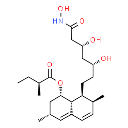 ChemSpider 2D Image | (1S,3R,7S,8S,8aR)-8-[(3R,5R)-3,5-Dihydroxy-7-(hydroxyamino)-7-oxoheptyl]-3,7-dimethyl-1,2,3,7,8,8a-hexahydro-1-naphthalenyl (2S)-2-methylbutanoate | C24H39NO6