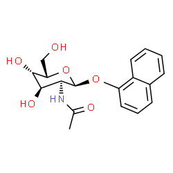ChemSpider 2D Image | 1-Naphthyl 2-acetamido-2-deoxy-alpha-L-gulopyranoside | C18H21NO6