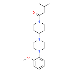 ChemSpider 2D Image | 1-{4-[4-(2-Methoxyphenyl)-1-piperazinyl]-1-piperidinyl}-3-methyl-1-butanone | C21H33N3O2