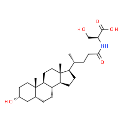ChemSpider 2D Image | N-[(3alpha,5beta)-3-Hydroxy-24-oxocholan-24-yl]-L-serine | C27H45NO5