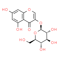 ChemSpider 2D Image | 5,7-Dihydroxy-4-oxo-4H-chromen-3-yl beta-D-glucopyranoside | C15H16O10