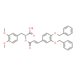 ChemSpider 2D Image | (2R)-2-({(2E)-3-[3,4-Bis(benzyloxy)phenyl]-2-propenoyl}oxy)-3-(3,4-dimethoxyphenyl)propanoic acid | C34H32O8