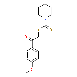 ChemSpider 2D Image | 2-(4-Methoxyphenyl)-2-oxoethyl 1-piperidinecarbodithioate | C15H19NO2S2