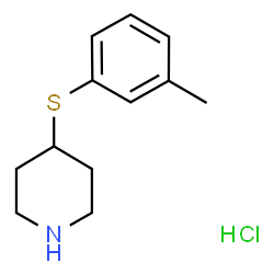 ChemSpider 2D Image | 4-((3-METHYLPHENYL)THIO)PIPERIDINE HYDROCHLORIDE | C12H18ClNS