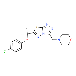 ChemSpider 2D Image | 6-[2-(4-Chlorophenoxy)-2-propanyl]-3-(4-morpholinylmethyl)[1,2,4]triazolo[3,4-b][1,3,4]thiadiazole | C17H20ClN5O2S