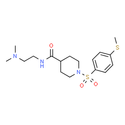 ChemSpider 2D Image | N-[2-(Dimethylamino)ethyl]-1-{[4-(methylsulfanyl)phenyl]sulfonyl}-4-piperidinecarboxamide | C17H27N3O3S2