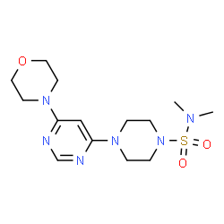ChemSpider 2D Image | N,N-Dimethyl-4-[6-(4-morpholinyl)-4-pyrimidinyl]-1-piperazinesulfonamide | C14H24N6O3S