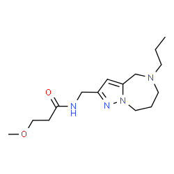 ChemSpider 2D Image | 3-Methoxy-N-[(5-propyl-5,6,7,8-tetrahydro-4H-pyrazolo[1,5-a][1,4]diazepin-2-yl)methyl]propanamide | C15H26N4O2