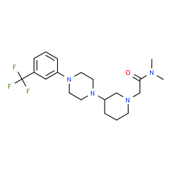 ChemSpider 2D Image | N,N-Dimethyl-2-(3-{4-[3-(trifluoromethyl)phenyl]-1-piperazinyl}-1-piperidinyl)acetamide | C20H29F3N4O