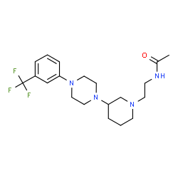 ChemSpider 2D Image | N-[2-(3-{4-[3-(Trifluoromethyl)phenyl]-1-piperazinyl}-1-piperidinyl)ethyl]acetamide | C20H29F3N4O