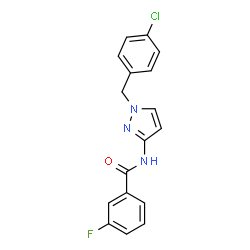 ChemSpider 2D Image | N-[1-(4-Chlorobenzyl)-1H-pyrazol-3-yl]-3-fluorobenzamide | C17H13ClFN3O
