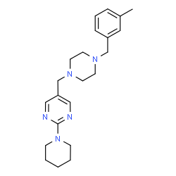 ChemSpider 2D Image | 5-{[4-(3-Methylbenzyl)-1-piperazinyl]methyl}-2-(1-piperidinyl)pyrimidine | C22H31N5