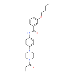 ChemSpider 2D Image | 3-Butoxy-N-[4-(4-propionyl-1-piperazinyl)phenyl]benzamide | C24H31N3O3