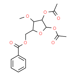 ChemSpider 2D Image | 1,2-Di-O-acetyl-5-O-benzoyl-3-O-methylpentofuranose | C17H20O8