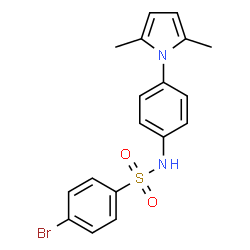 ChemSpider 2D Image | 4-Bromo-N-[4-(2,5-dimethyl-1H-pyrrol-1-yl)phenyl]benzenesulfonamide | C18H17BrN2O2S