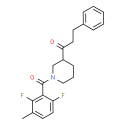 ChemSpider 2D Image | 1-[1-(2,6-Difluoro-3-methylbenzoyl)-3-piperidinyl]-3-phenyl-1-propanone | C22H23F2NO2