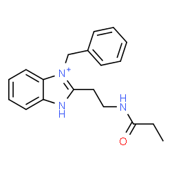 ChemSpider 2D Image | 3-Benzyl-2-[2-(propionylamino)ethyl]-1H-3,1-benzimidazol-3-ium | C19H22N3O