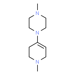ChemSpider 2D Image | 1-Methyl-4-(1-methyl-1,2,3,6-tetrahydro-4-pyridinyl)piperazine | C11H21N3