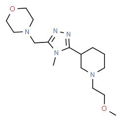 ChemSpider 2D Image | 4-({5-[1-(2-Methoxyethyl)-3-piperidinyl]-4-methyl-4H-1,2,4-triazol-3-yl}methyl)morpholine | C16H29N5O2
