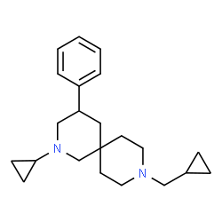 ChemSpider 2D Image | 2-Cyclopropyl-9-(cyclopropylmethyl)-4-phenyl-2,9-diazaspiro[5.5]undecane | C22H32N2