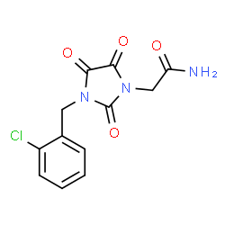 ChemSpider 2D Image | 2-[3-(2-Chlorobenzyl)-2,4,5-trioxo-1-imidazolidinyl]acetamide | C12H10ClN3O4