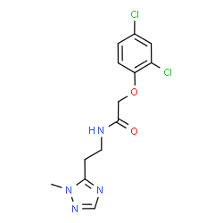 ChemSpider 2D Image | 2-(2,4-Dichlorophenoxy)-N-[2-(1-methyl-1H-1,2,4-triazol-5-yl)ethyl]acetamide | C13H14Cl2N4O2