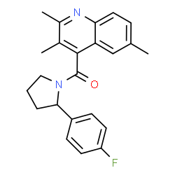 ChemSpider 2D Image | [2-(4-Fluorophenyl)-1-pyrrolidinyl](2,3,6-trimethyl-4-quinolinyl)methanone | C23H23FN2O