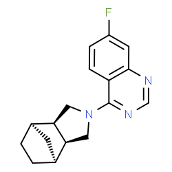 ChemSpider 2D Image | (1R,2R,6S,7S)-4-(7-Fluoro-4-quinazolinyl)-4-azatricyclo[5.2.1.0~2,6~]decane | C17H18FN3